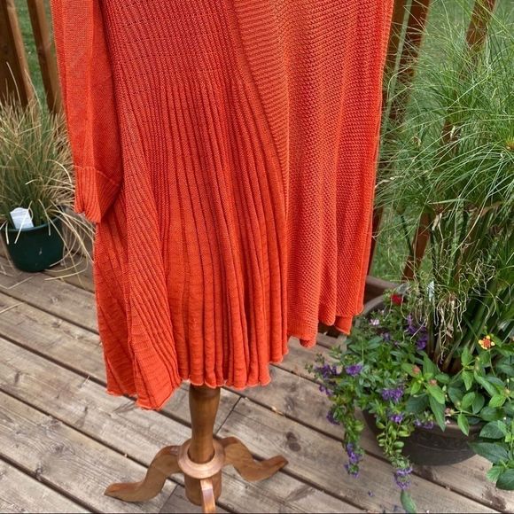Pumpkin Spice Open Knit Cardigan Skirted Hem Fall - Picture 7 of 10
